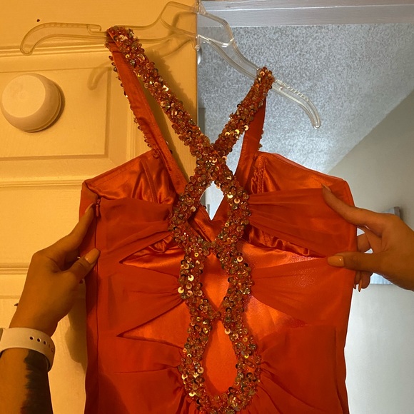 Coral Prom Dress - Picture 2 of 8